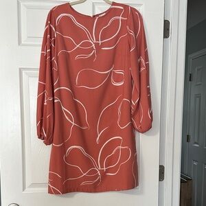 a new day Red and White Long Sleeve Dress